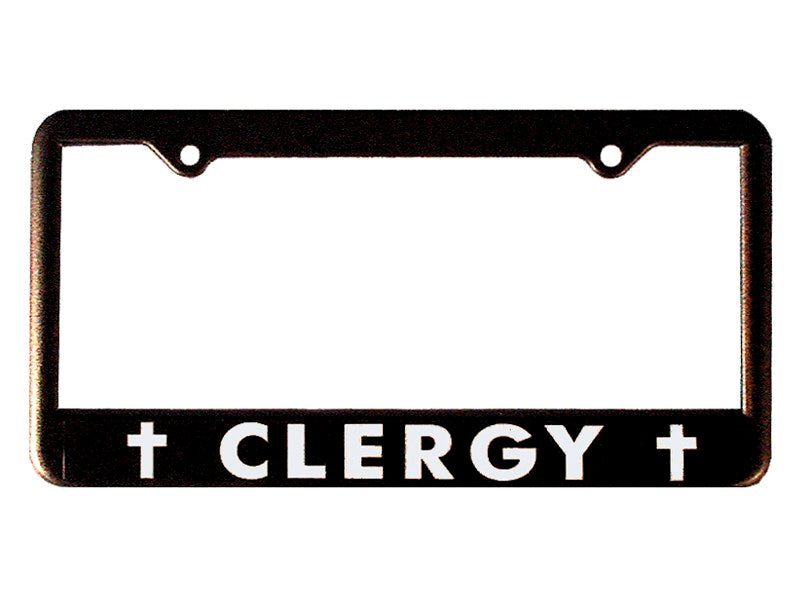 Auto Tag Frame-Clergy/Crosses-Black