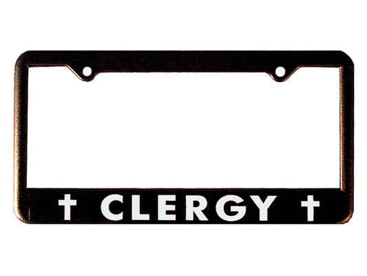 Auto Tag Frame-Clergy/Crosses-Black