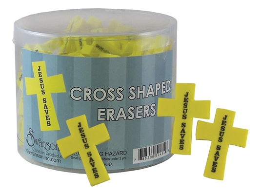 Eraser-Cross Shaped-Yellow (Pack of 96)