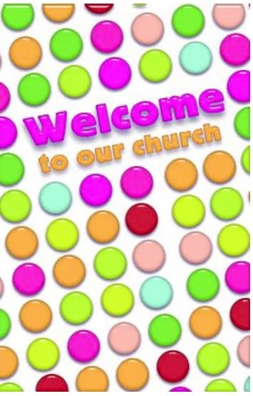 Welcome Folder-Welcome To Our Church (Kids Design) (Psalm 126:3) (Pack Of 12)