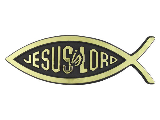 Auto Decal-3D Jesus Is Lord- Small (Gold) (Pack Of 6)