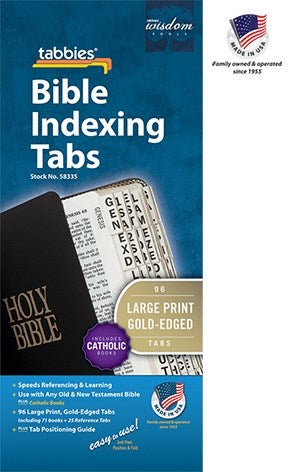 Bible Tab-Large Print-Old & New Testament W/Catholic Books-Gold