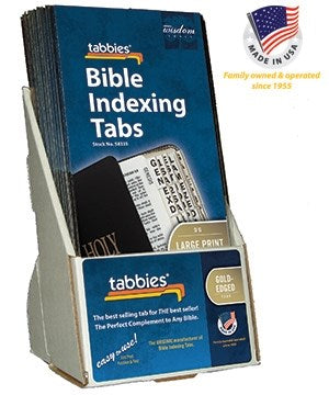 Display-Bible Tab-Large Print-Old & New Testament W/Catholic Books-Gold (Pack Of 20)