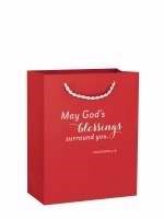 Gift Bag-Value-May God's Blessings... Colossians 4:18-Red-Small