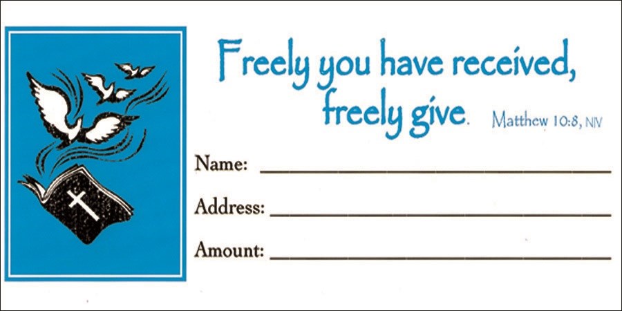 Offering Envelope-Freely Given (Matthew 10:8) (Bill-Size) (Pack Of 100)
