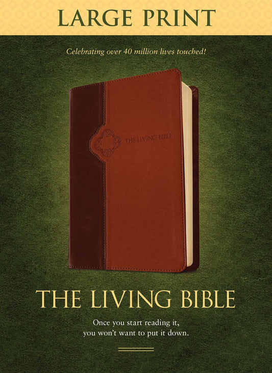 TLB The Living Bible/Large Print-Brown/Tan TuTone