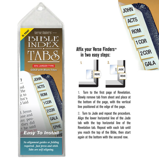 Bible Tab-Verse Finders-X Large Print-Horizontal-Thin Pack-Gold