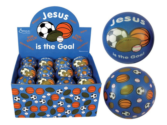 Toy-Jesus Is The Goal Bouncy Balls w/Display (2.75") (Pack of 24)
