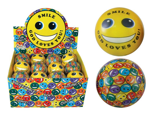 Toy-Smile God Loves You! Bouncy Balls W/Display (2.75") (Pack of 24)