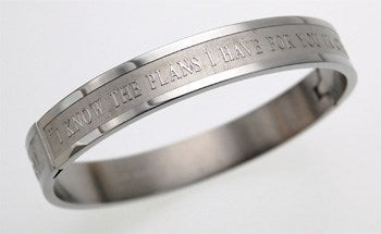 Bracelet-Bangle-I Know (Jer 29:11) (8")