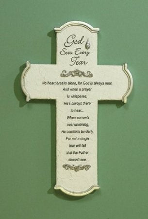 Wall Cross-God Sees Every Tear w/Gift Card & Gift Box