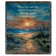 Throw-I Carried You-Footprints-Tapestry (50" x 60")