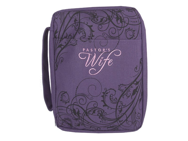 Bible Cover-Canvas W/Embroidery-Pastor's Wife-Purple-MED