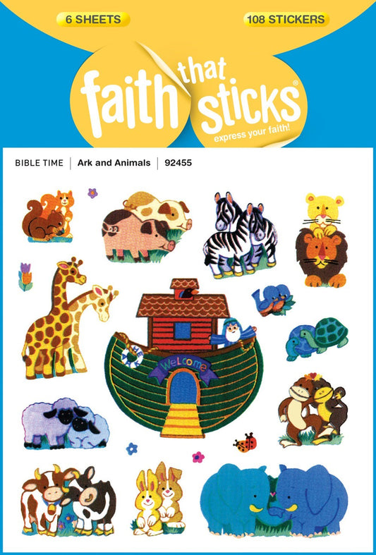 Sticker-Ark & Animals (6 Sheets) (Faith That Sticks)
