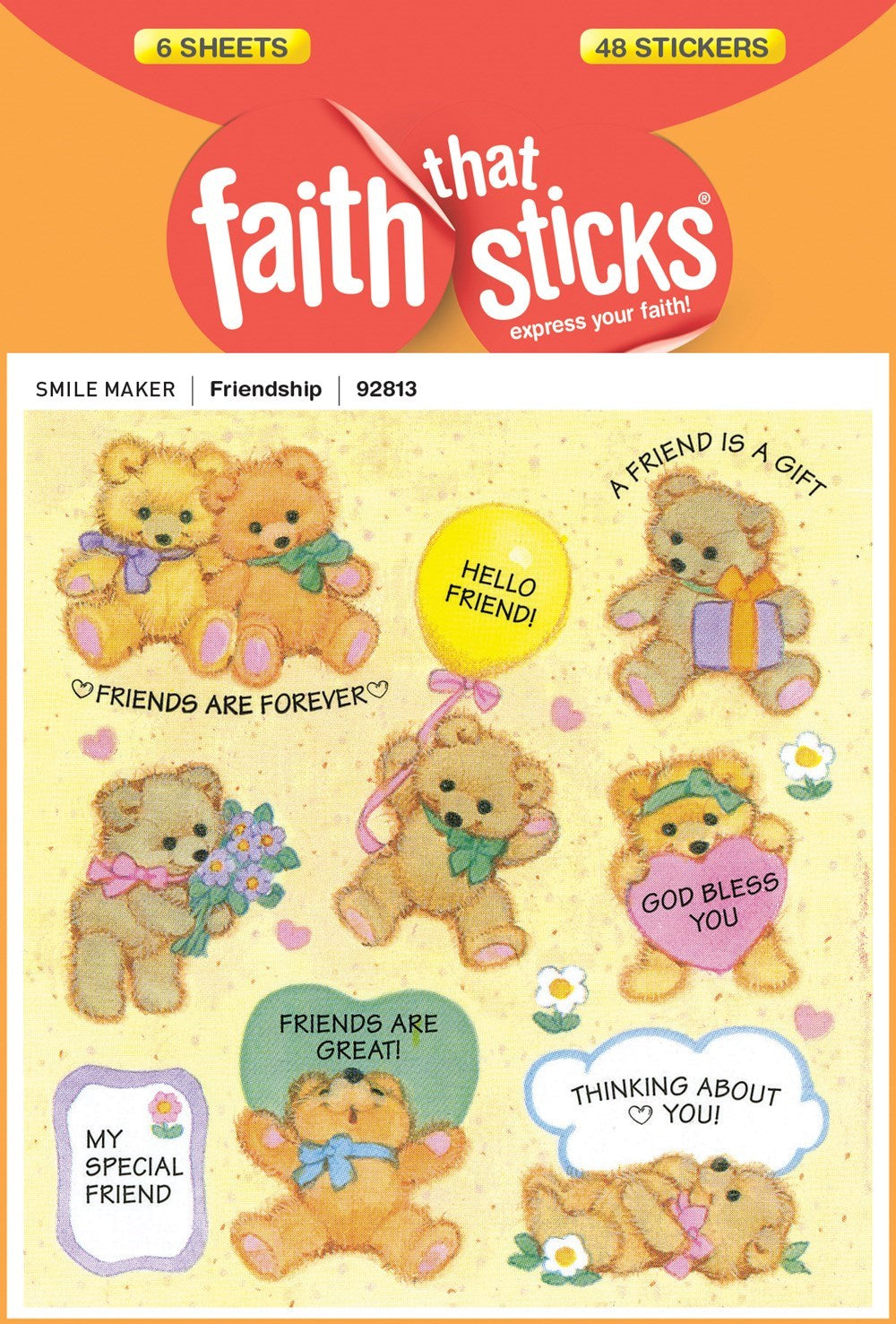 Sticker-Friendship (6 Sheets) (Faith That Sticks)