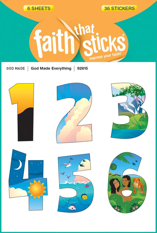 Sticker-God Made Everything (6 Sheets) (Faith That Sticks)
