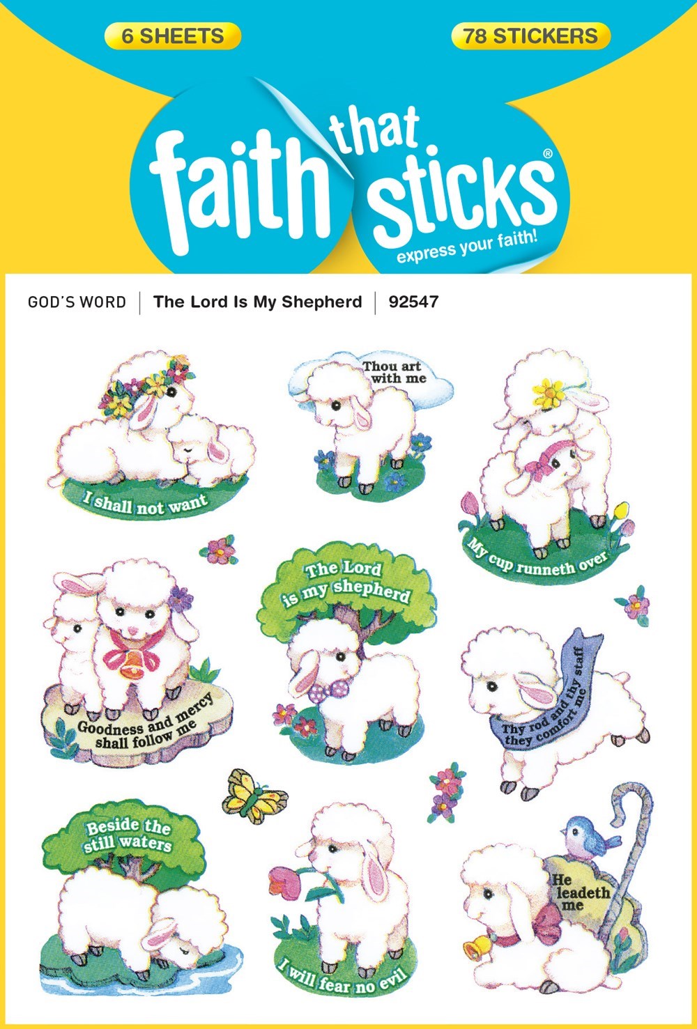 Sticker-Lord Is My Shepherd (6 Sheets) (Faith That Sticks)