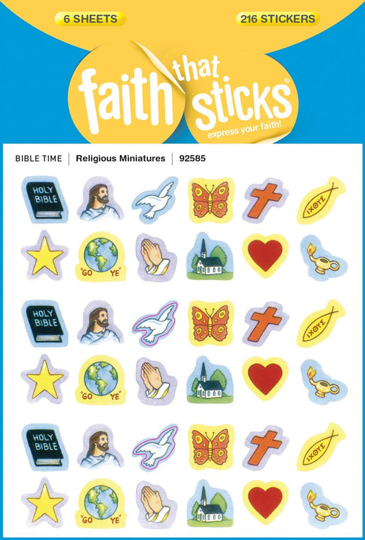 Sticker-Religious Miniatures (6 Sheets) (Faith That Sticks)
