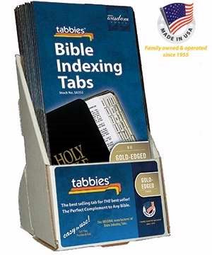 Display-Bible Tab-Mini-Old & New Testament W/Catholic Bks-Gold (Pack Of 20)