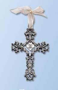 Wall Cross-25th Anniversary-Silver Plated (5")