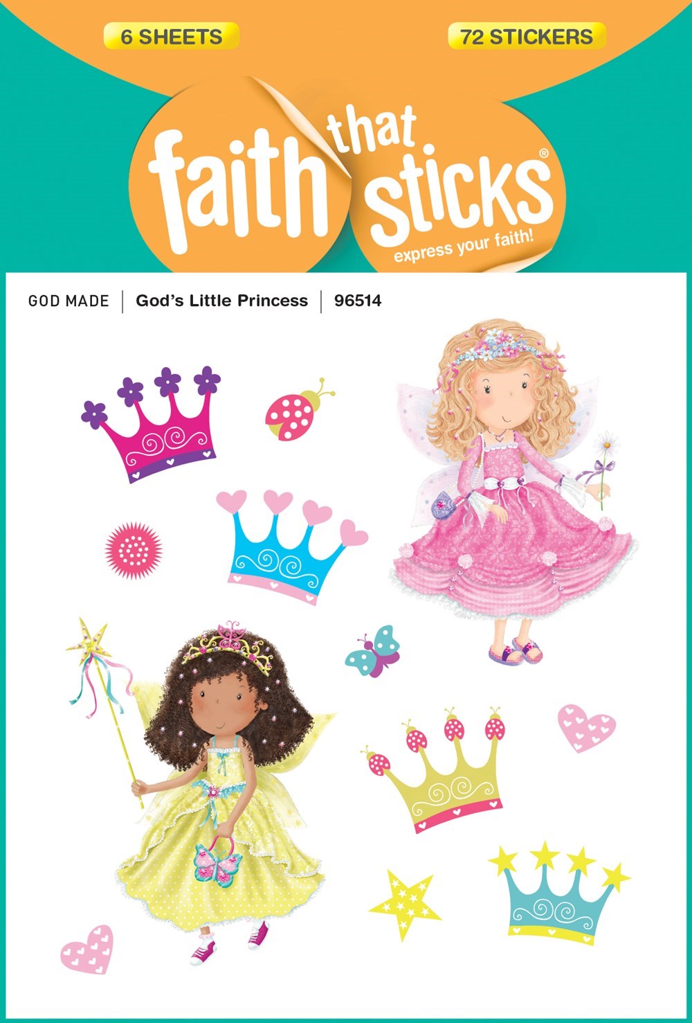 Sticker-God's Little Princess (6 Sheets) (Faith That Sticks)