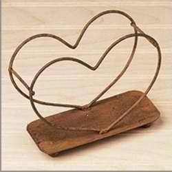 Holder-Wire Heart (4.5 x 3.5 x 1.75) (Holds Coasters Or Share-It Cards)