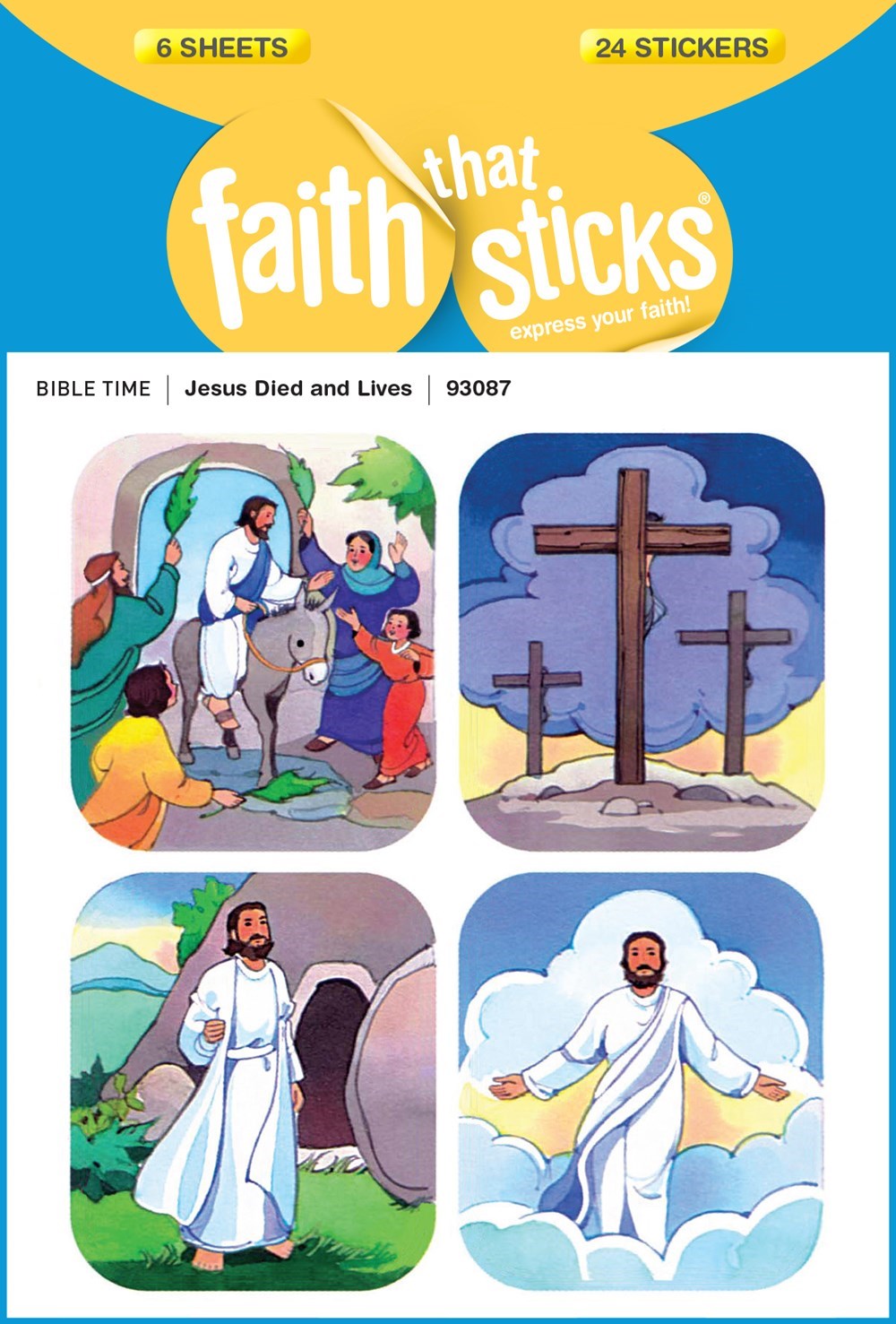 Sticker-Jesus Died & Lives (6 Sheets) (Faith That Sticks)