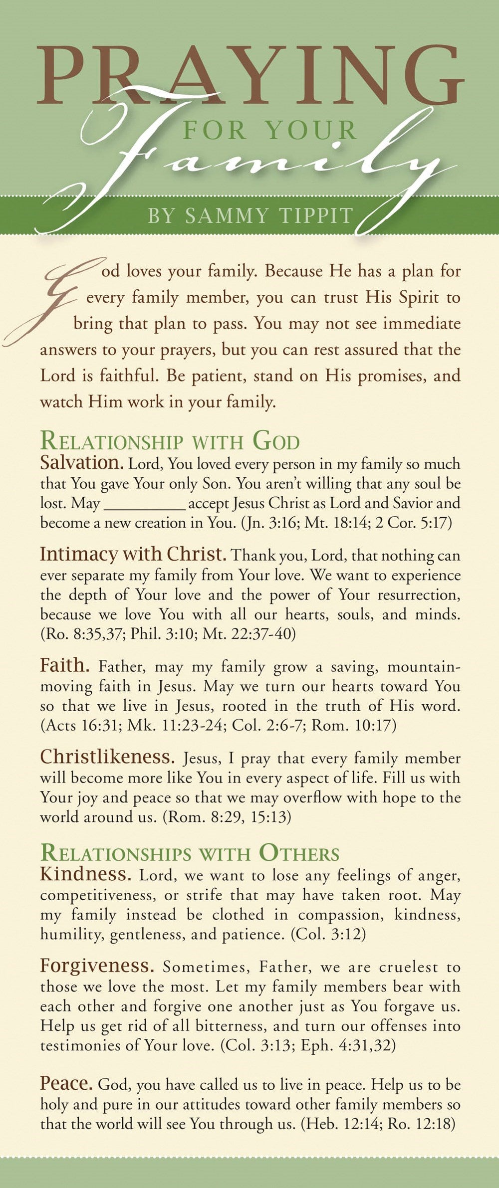 Bookmark-Praying For Your Family (Pack Of 50)
