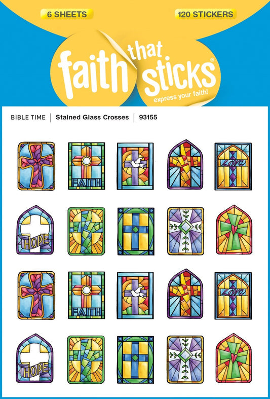 Sticker-Stained Glass Crosses (6 Sheets) (Faith That Sticks)