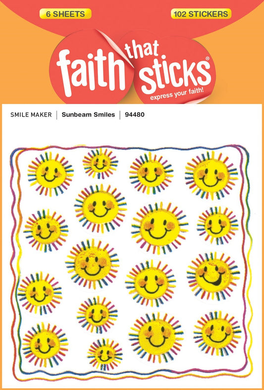 Sticker-Sunbeam Smiles (6 Sheets) (Faith That Sticks)