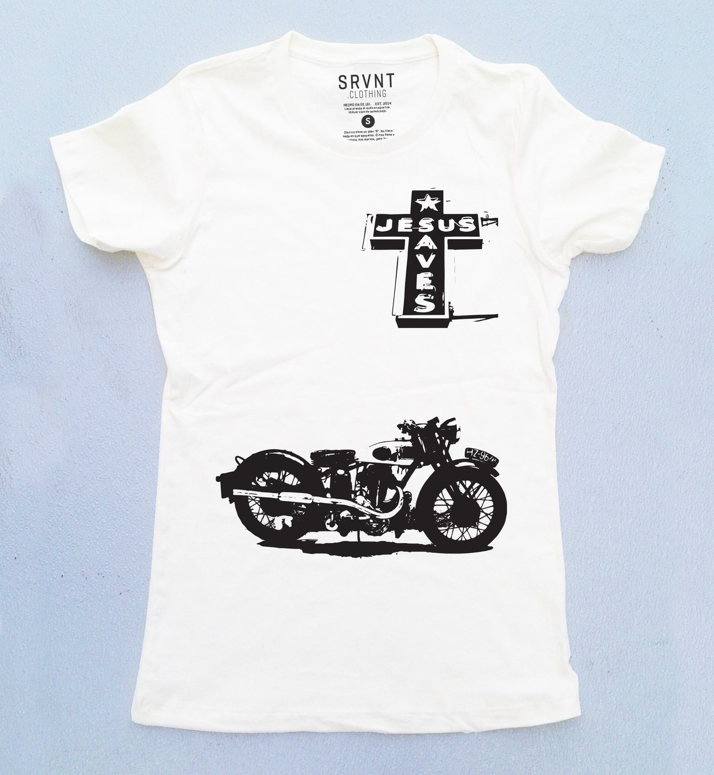 Tee Shirt-Even The Old Biker Dude-Women- Small-White/Black
