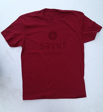 Tee Shirt-Srvnt Plus Mens Premium Fitted Tee- Small-Cardinal W/Dark Logo