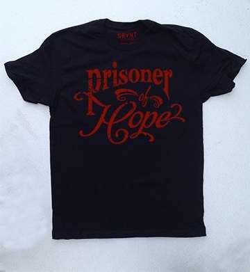 Tee Shirt-Prisoner Of Hope Mens Premium Fitted Tee-X Large-Black W/Red
