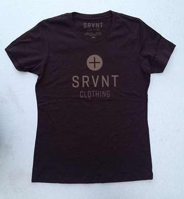 Tee Shirt-Srvnt Plus Womens Boyfriend Tee-X Large-Dk Chocolate W/Grey
