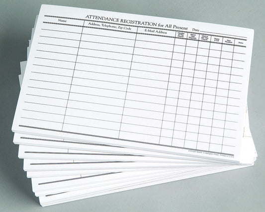 Attendance Registration Pad (Pack of 12)
