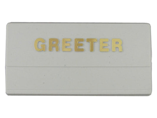 Badge-Greeter w/Name-Clip Back (2-3/4 x 1-1/2) (Pack Of 24)