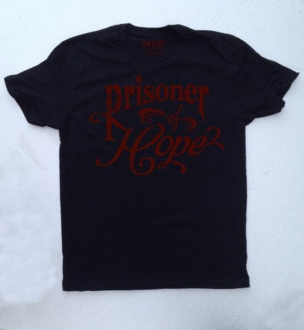 Tee Shirt-Prisoner Of Hope-Mens Premium Fitted Tee-XX Large-Black/Red