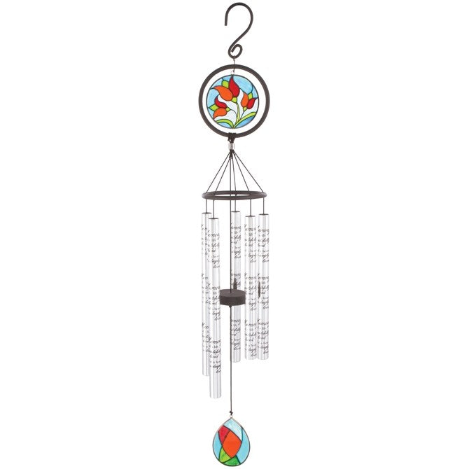 Wind Chime-Stained Glass Sonnet-In Memory (35")