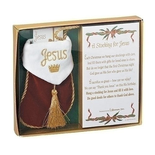 Ornament-Stocking For Jesus w/Gift List (4.5")