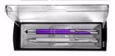 Gift Set-Adoration Pen/Pencil-Silver/Violet (Set Of 2)