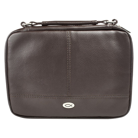 Bible Cover-Luxleather-Two Fold Organizer-Small Thinline-Brown