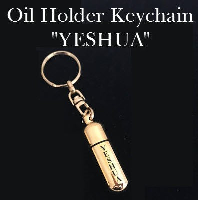 Gold-Tone Keychain Oil Holder-YESHUA