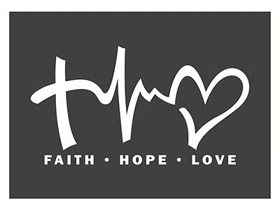 Auto Decal-Vinyl-Faith Hope Love-White (6.5 x 3.5)