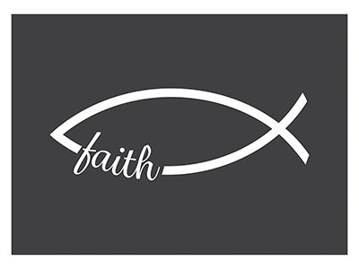 Auto Decal-Vinyl-Faith Fish-White (6 x 2.25)