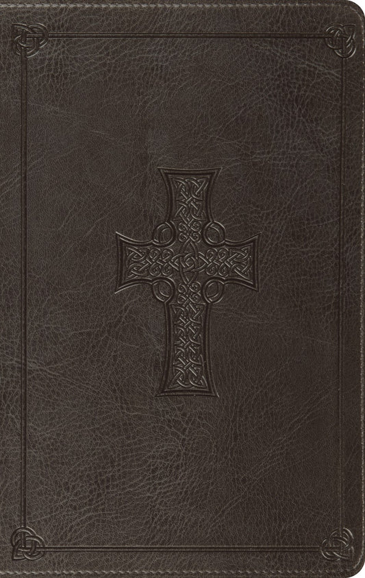 ESV Value Thinline Bible-Charcoal Celtic Cross Design TruTone