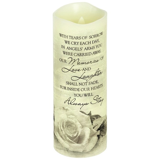 Candle-Flameless-Premier Flicker-Angels' Arms w/Timer-Vanilla (8" x 3")
