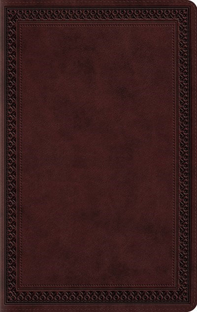 ESV Large Print Value Thinline Bible-Mahogany Border Design TruTone