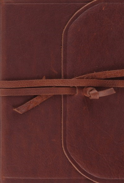 Esv Large Print Compact Bible-Natural Leather W/Flap & Strap (Order #9798874903008)