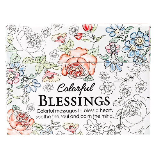 Colorful Blessings Adult Coloring Cards (Box Of 44)