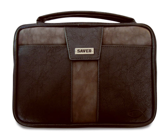 Bible Cover-Saved-Black W/Gray Accent-Large